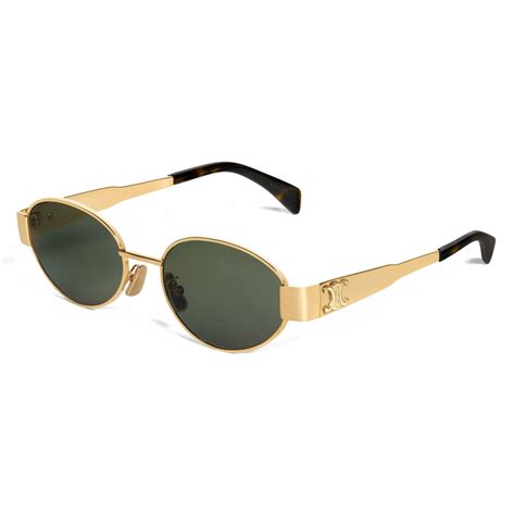 celine triomphe glasses gold|celine triomphe 01 oval sunglasses.